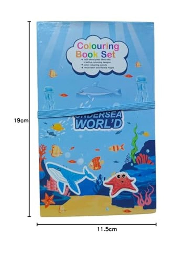 ONOTIC 2 in 1 Coloring Book Set & Scratch Pad with 8 Dual Color Pencil Birthday Gift Return Gift for Kids (Space N) - Image 4